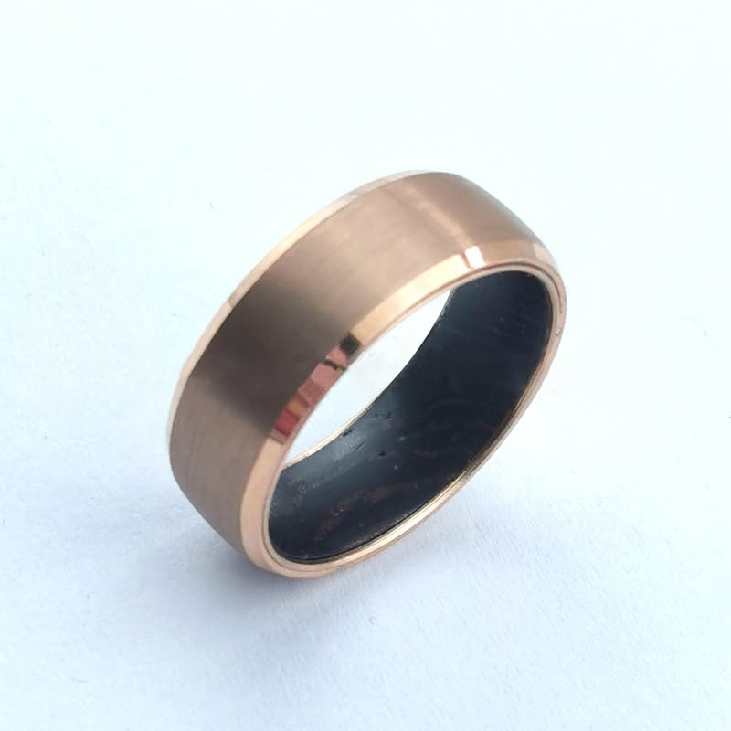 Men Tungsten Carbide Ring Rose Gold - Nyaabs