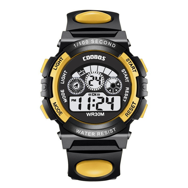 Colorful light waterproof student electronic watch - Nyaabs