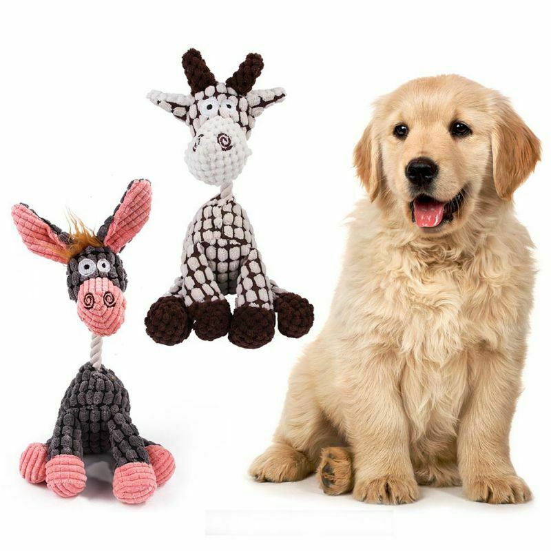 Dog Toy Play Funny Pet Puppy Chew Squeaker Squeaky Plush Sound Toys Clean Teeth - Nyaabs