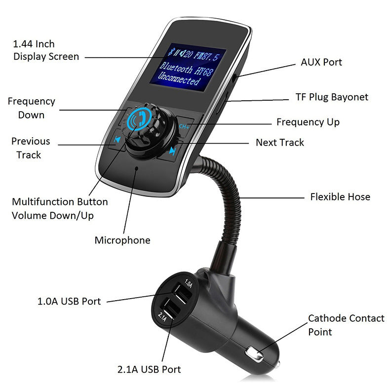 Car Bluetooth Mp3 Car FM Transmitter Car Bluetooth Mp3 Player Card - Nyaabs