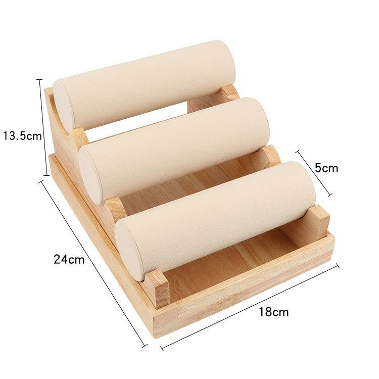 Solid Wood Three-layer Detachable Bracelet Display Stand - Nyaabs