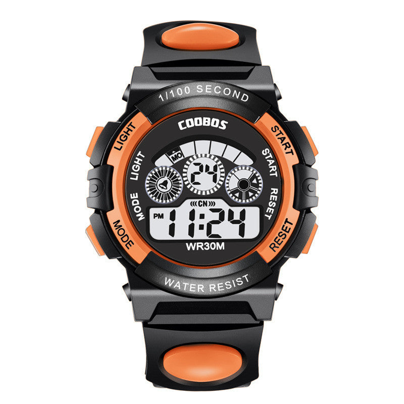 Trendy Waterproof Luminous Fashion Children's Digital Watch Outdoor Anti-Fall Running - Nyaabs