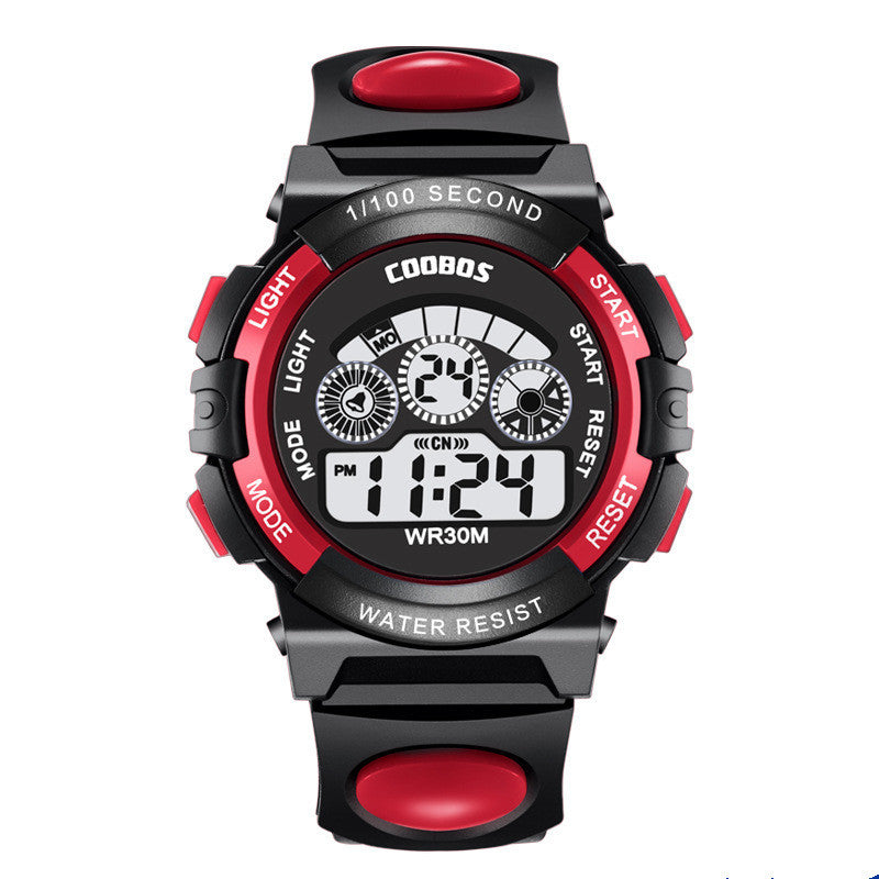 Trendy Waterproof Luminous Fashion Children's Digital Watch Outdoor Anti-Fall Running - Nyaabs