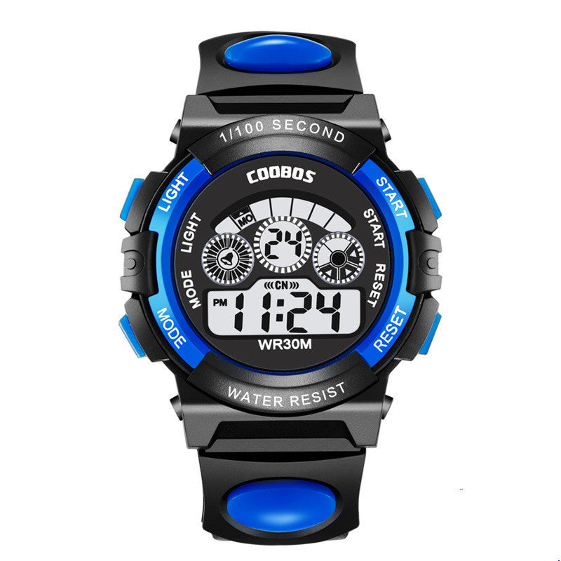 Trendy Waterproof Luminous Fashion Children's Digital Watch Outdoor Anti-Fall Running - Nyaabs