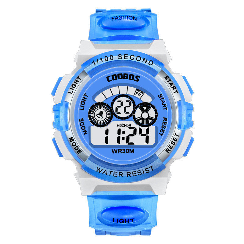 Trendy Waterproof Luminous Fashion Children's Digital Watch Outdoor Anti-Fall Running - Nyaabs