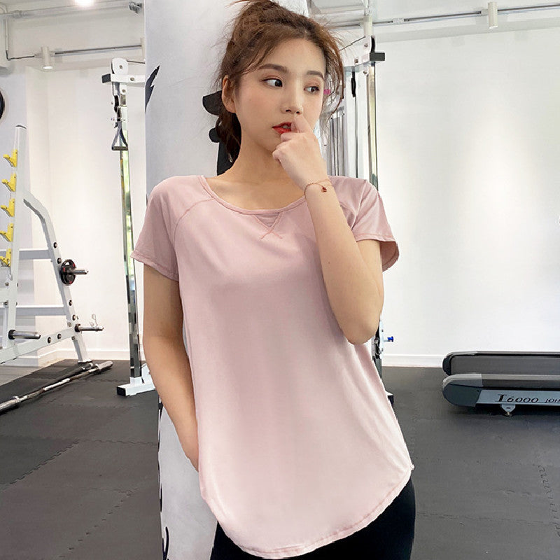 Sports Top Loose Short-sleeved Quick-drying T-shirt Yoga Wear - Nyaabs