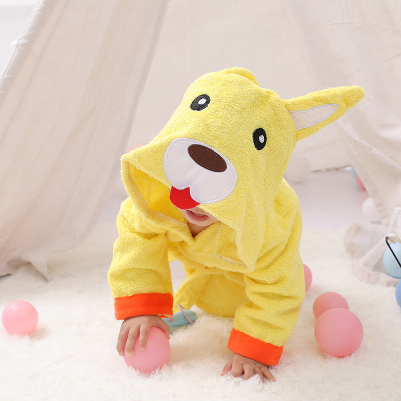 Cartoon Cute Animal Modeling Baby Bath Towels Baby Bathrobes Cotton Children's Bathrobes Baby Hooded - Nyaabs