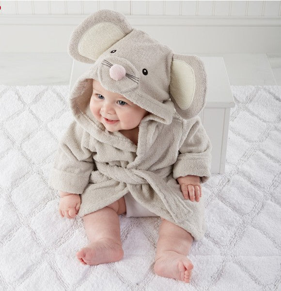 Children's Hooded Absorbent Animal-shaped Bathrobe - Nyaabs