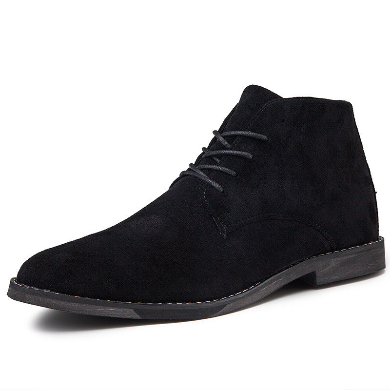 Trendy Men's Boots British Men's Shoes Pointed Toe Leather Boots - Nyaabs