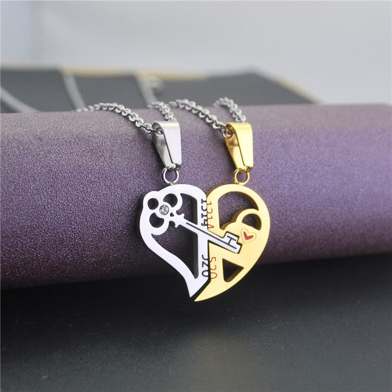 Love Key Combination Men And Women Couple Necklace - Nyaabs