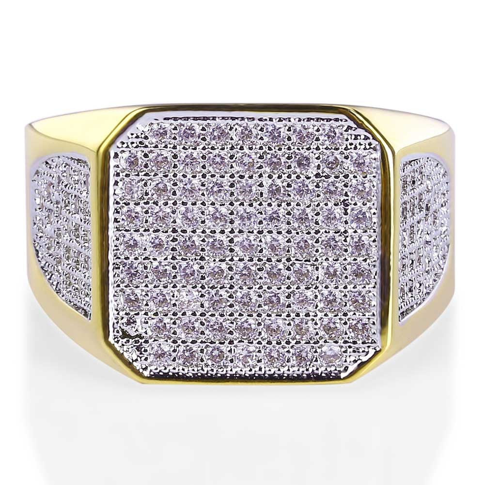 Golden Business Full Diamond Ring For Men - Nyaabs