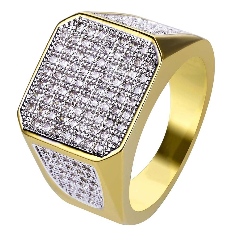 Golden Business Full Diamond Ring For Men - Nyaabs