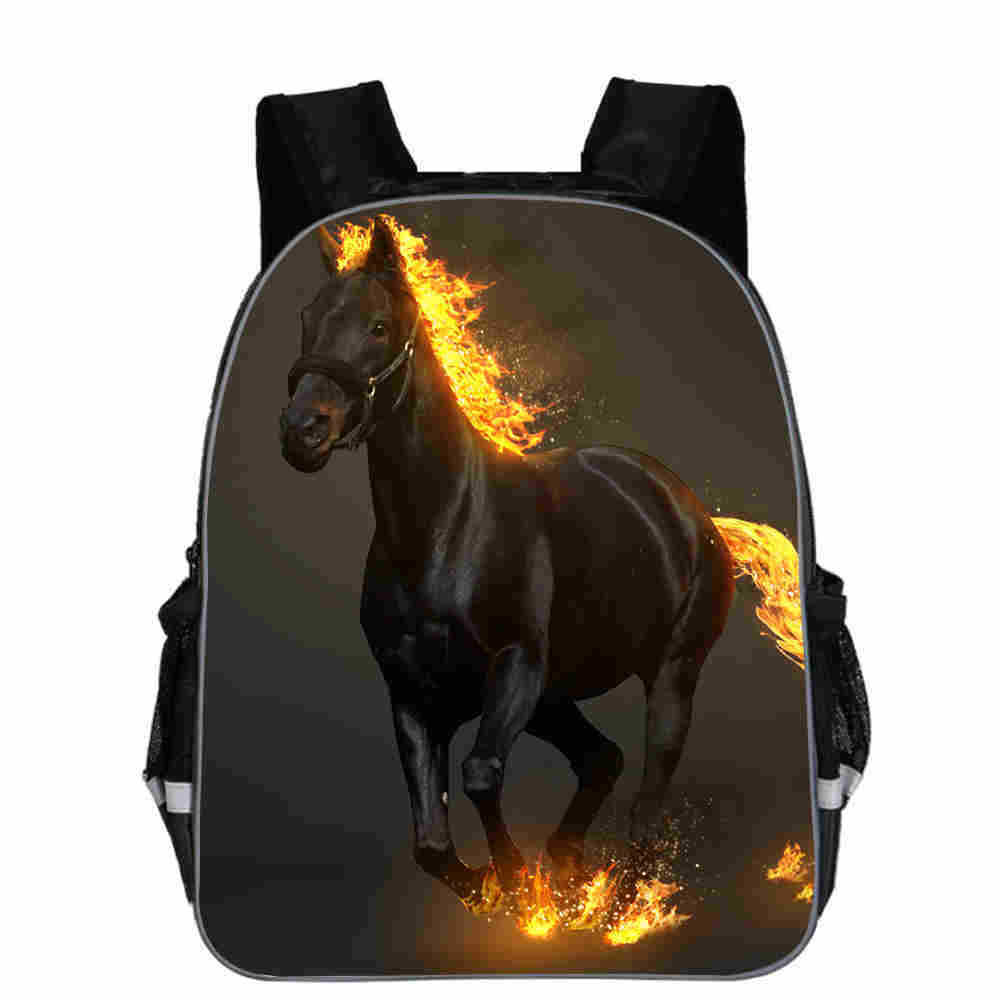 Horse Schoolbag Animal Head High School Junior High School Elementary School Toddler Cartoon Lightening Backpack - Nyaabs