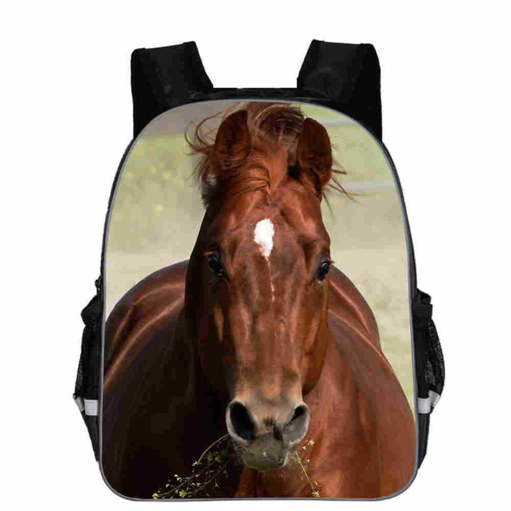 Horse Schoolbag Animal Head High School Junior High School Elementary School Toddler Cartoon Lightening Backpack - Nyaabs