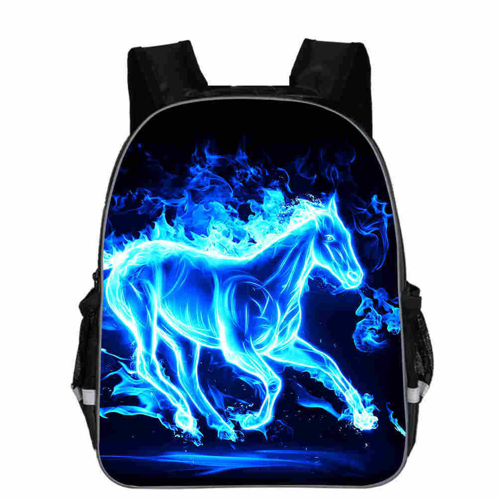 Horse Schoolbag Animal Head High School Junior High School Elementary School Toddler Cartoon Lightening Backpack - Nyaabs