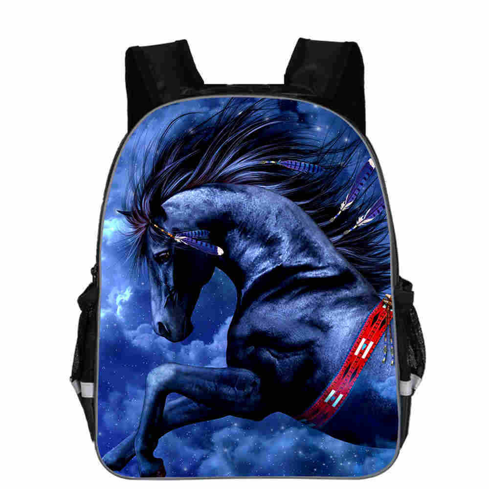 Horse Schoolbag Animal Head High School Junior High School Elementary School Toddler Cartoon Lightening Backpack - Nyaabs