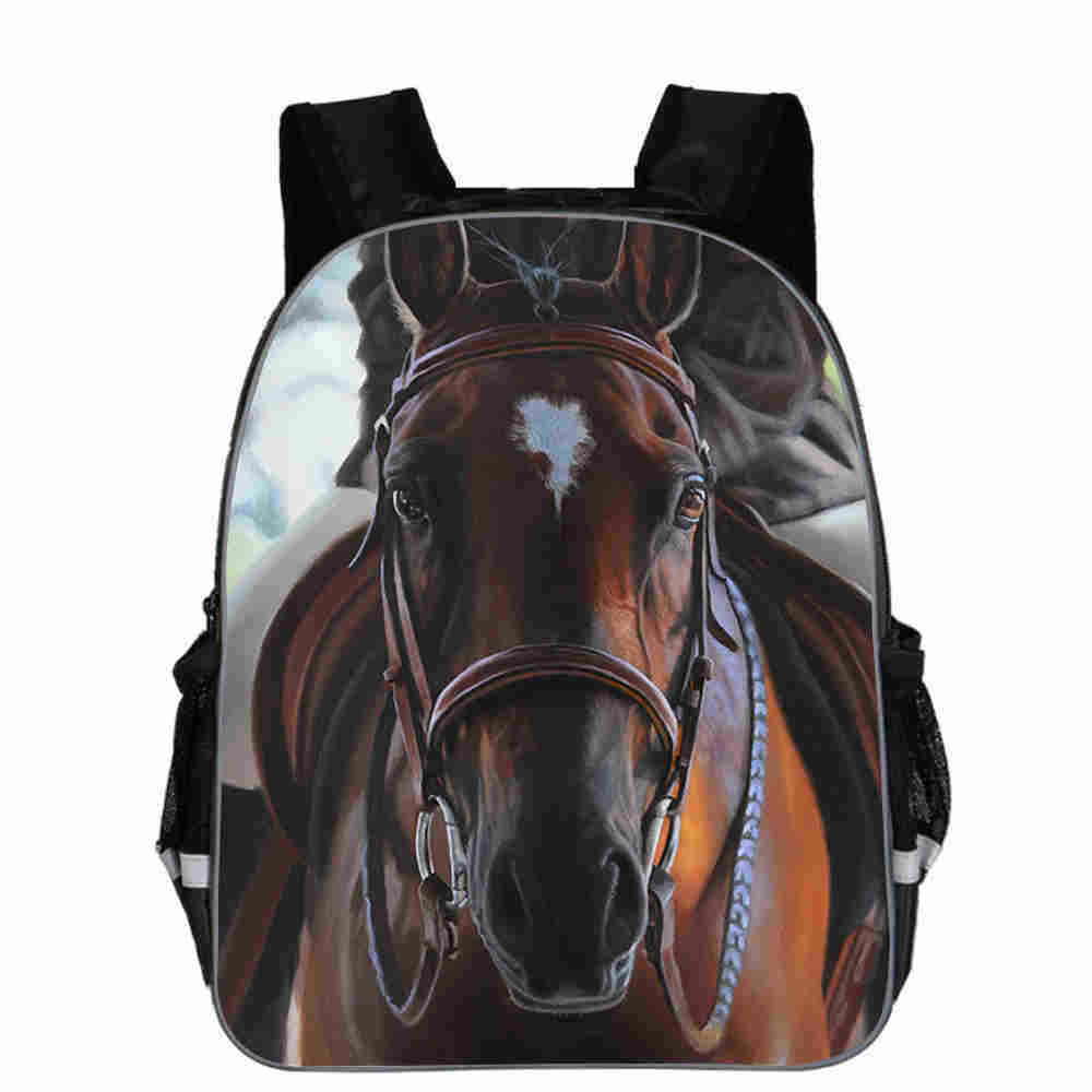 Horse Schoolbag Animal Head High School Junior High School Elementary School Toddler Cartoon Lightening Backpack - Nyaabs