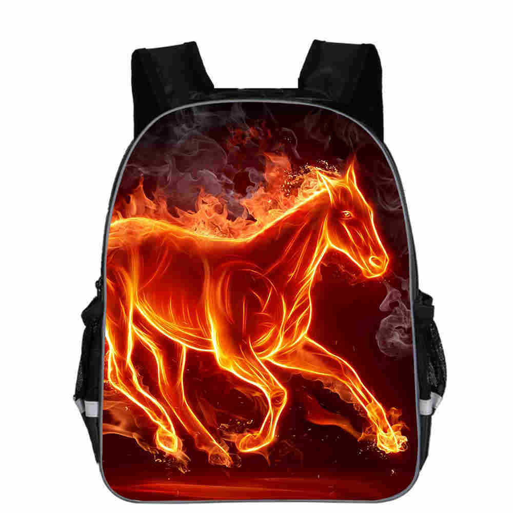 Horse Schoolbag Animal Head High School Junior High School Elementary School Toddler Cartoon Lightening Backpack - Nyaabs