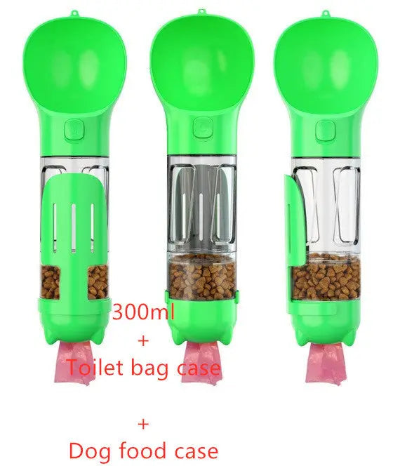 Pet Water Bottle Feeder Bowl Garbage Bag Storage Portable Pet Outdoor Travel 3 In 1 Dog Water Bottle - Nyaabs