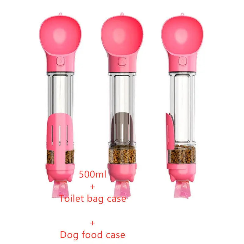 Pet Water Bottle Feeder Bowl Garbage Bag Storage Portable Pet Outdoor Travel 3 In 1 Dog Water Bottle - Nyaabs