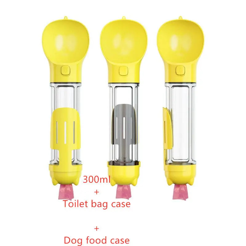 Pet Water Bottle Feeder Bowl Garbage Bag Storage Portable Pet Outdoor Travel 3 In 1 Dog Water Bottle - Nyaabs