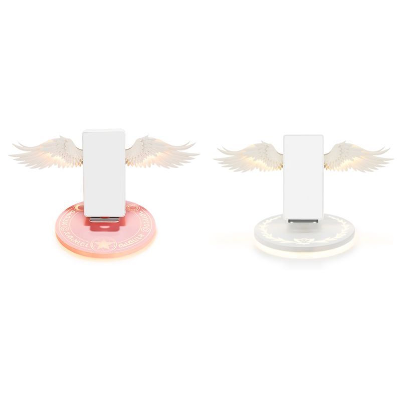 Universal Colorful LED Angel Wings Qi Wireless Charger Charge Dock For Mobile Phone Fast Charger - Nyaabs