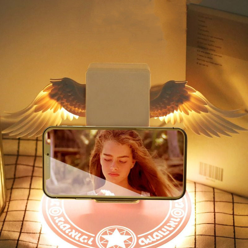 Universal Colorful LED Angel Wings Qi Wireless Charger Charge Dock For Mobile Phone Fast Charger - Nyaabs