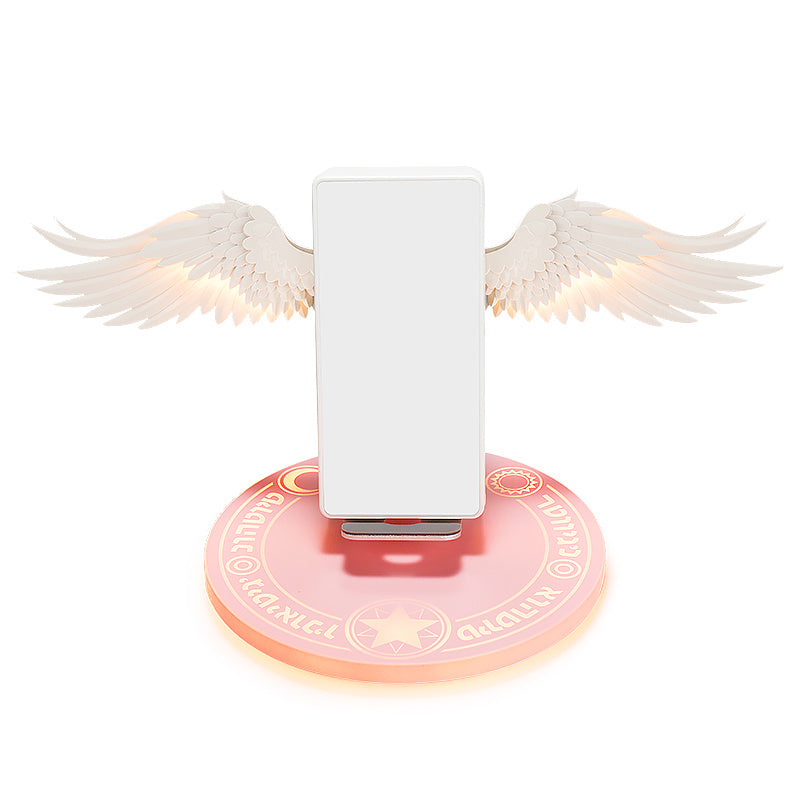 Universal Colorful LED Angel Wings Qi Wireless Charger Charge Dock For Mobile Phone Fast Charger - Nyaabs