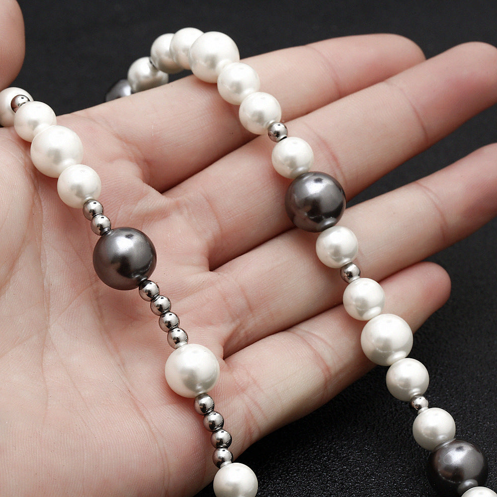 Color Stitching Men And Women Pearl Necklaces - Nyaabs