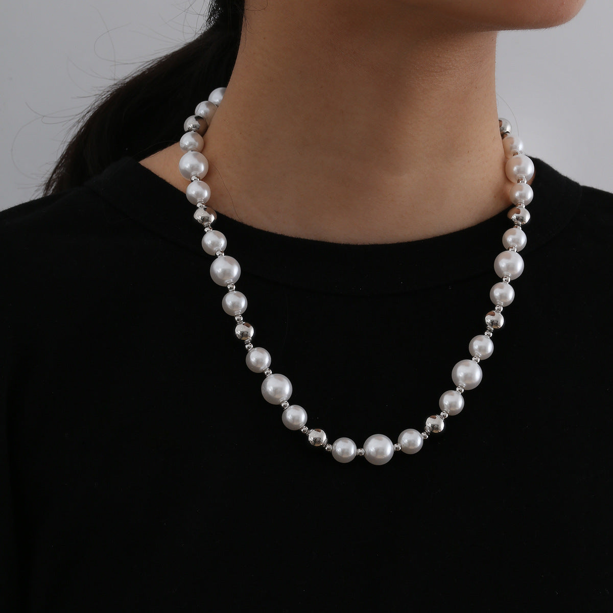 Color Stitching Men And Women Pearl Necklaces - Nyaabs