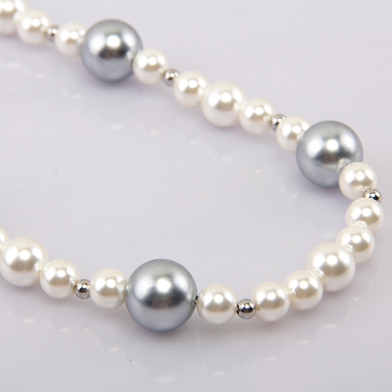 Color Stitching Men And Women Pearl Necklaces - Nyaabs