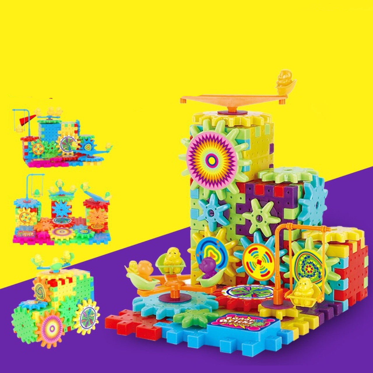 Electric Gears 3D Model Building Kits Plastic Brick Blocks Educational Toys for Kids - Nyaabs