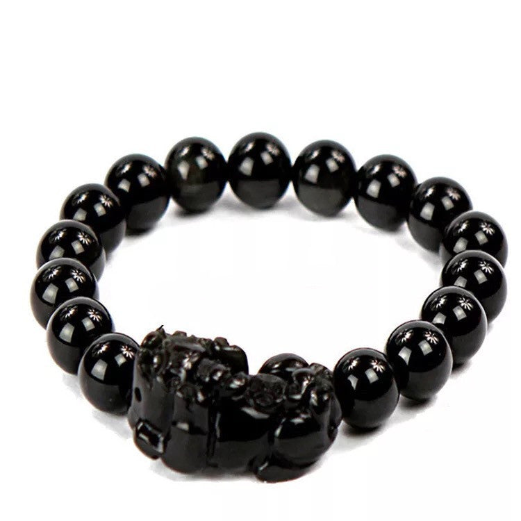 Obsidian Pixiu Couple Bracelet For Men And Women - Nyaabs