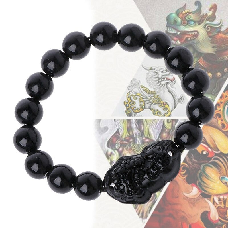 Obsidian Pixiu Couple Bracelet For Men And Women - Nyaabs