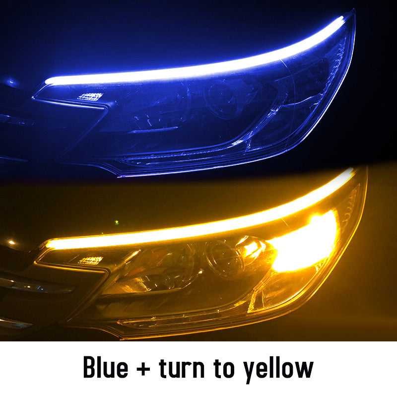 Led DRL Car Daytime Running Lights Flexible Waterproof Auto Turn Signal Yellow Brake Side Headlights Light Car Accessories - Nyaabs