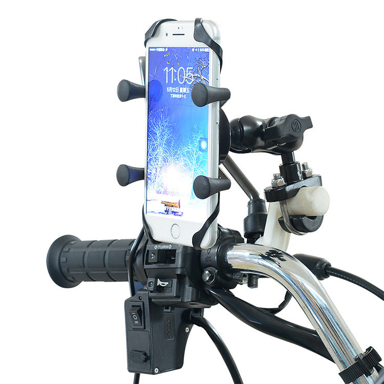 Motorcycle Mobile Phone Bracket Modification Electric Bike Bicycle Accessories Aluminum Alloy Base Bracket - Nyaabs