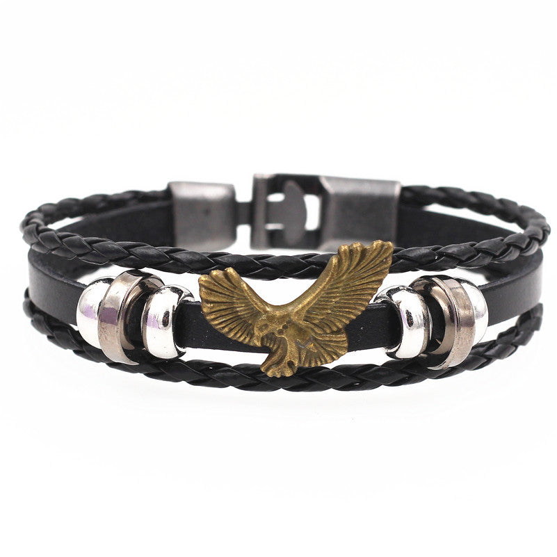 Multilayer Bracelet Men Casual Fashion Braided Leather - Nyaabs