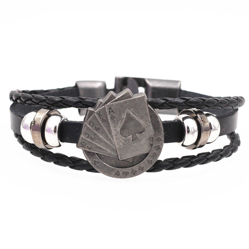 Multilayer Bracelet Men Casual Fashion Braided Leather - Nyaabs