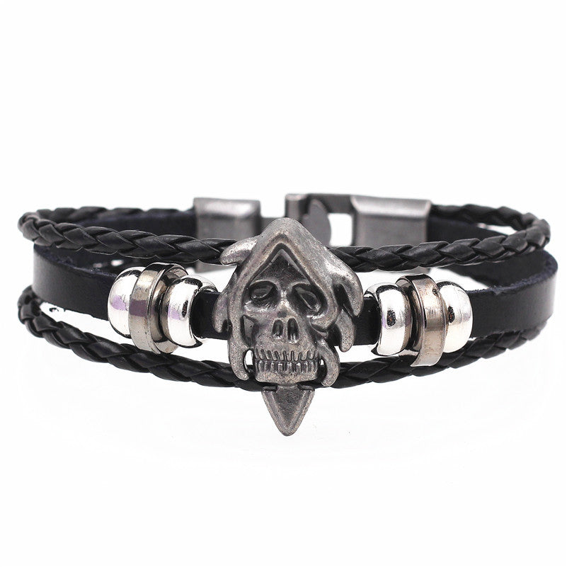 Multilayer Bracelet Men Casual Fashion Braided Leather - Nyaabs