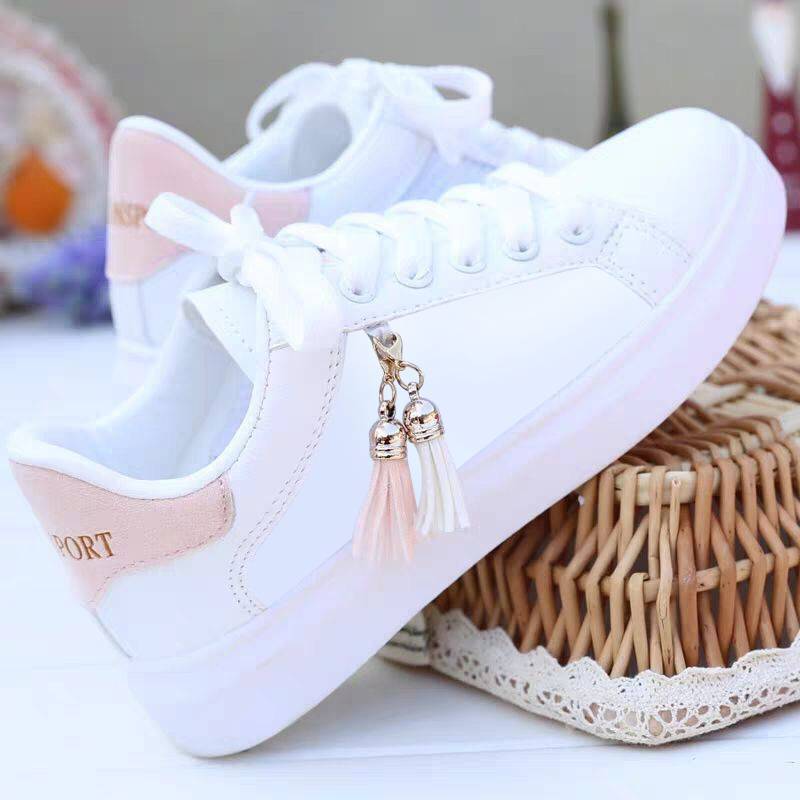 Mesh white shoes ladies fashion breathable shoes students Korean casual shoes sports shoes flat shoes womens shoes - Nyaabs