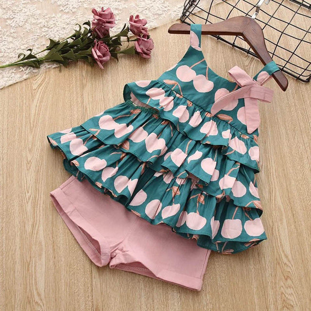 Kids Girls Clothes For Baby Girl Kids T-Shirt Shorts Suit - Nyaabs