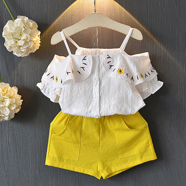 Kids Girls Clothes For Baby Girl Kids T-Shirt Shorts Suit - Nyaabs