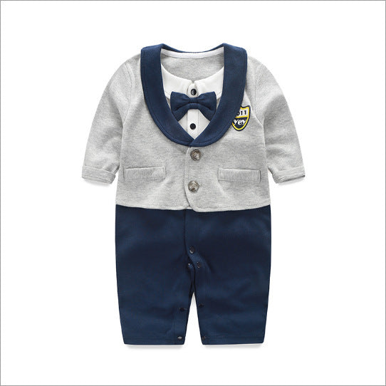 Baby Jumpsuit Spring And Autumn Models Foreign Trade Gentleman Baby Clothes Long-Sleeved Baby Clothes Baby Clothes - Nyaabs