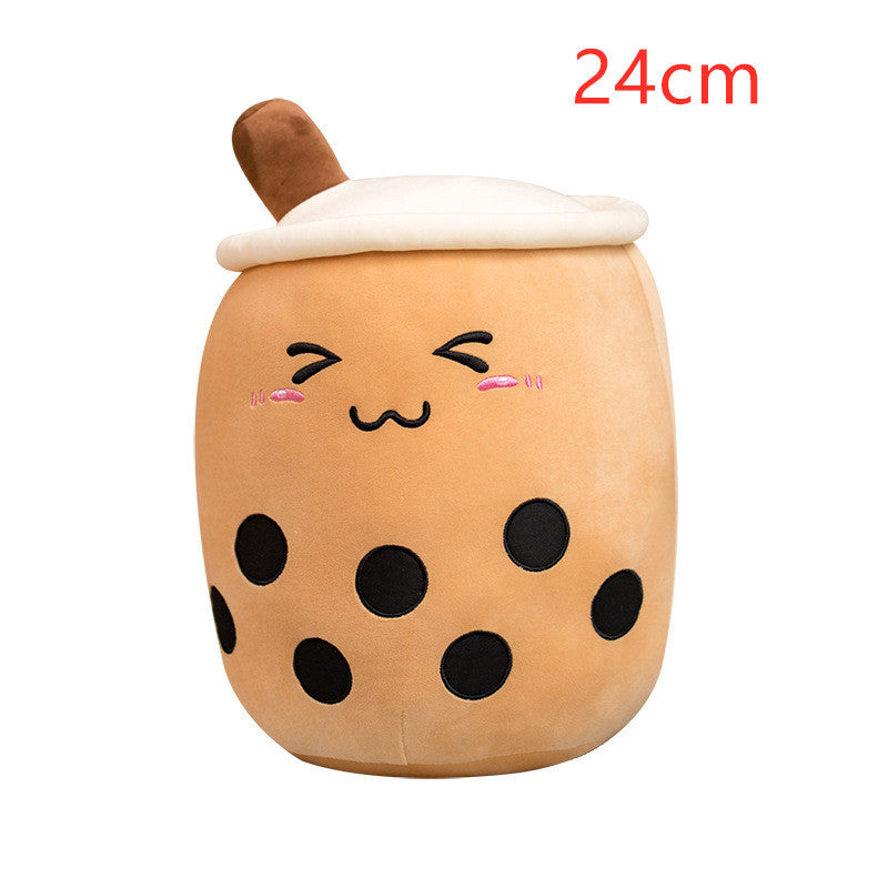 Cute Fruit Drink Plush Stuffed Soft Strawberry Milk Tea Plush Boba Tea Cup Toy Bubble Tea Pillow Cushion Kids Gift - Nyaabs