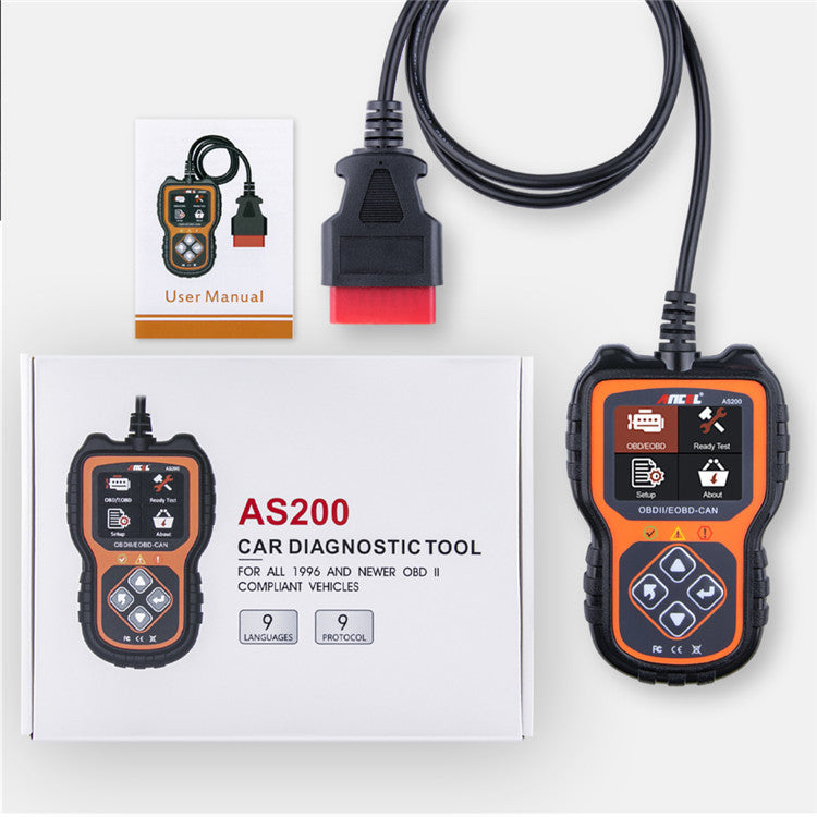 Ancel As200 Obd2 Scanner Car Diagnostic Tool Engine Test Equipment Overseas Version Multilingual - Nyaabs