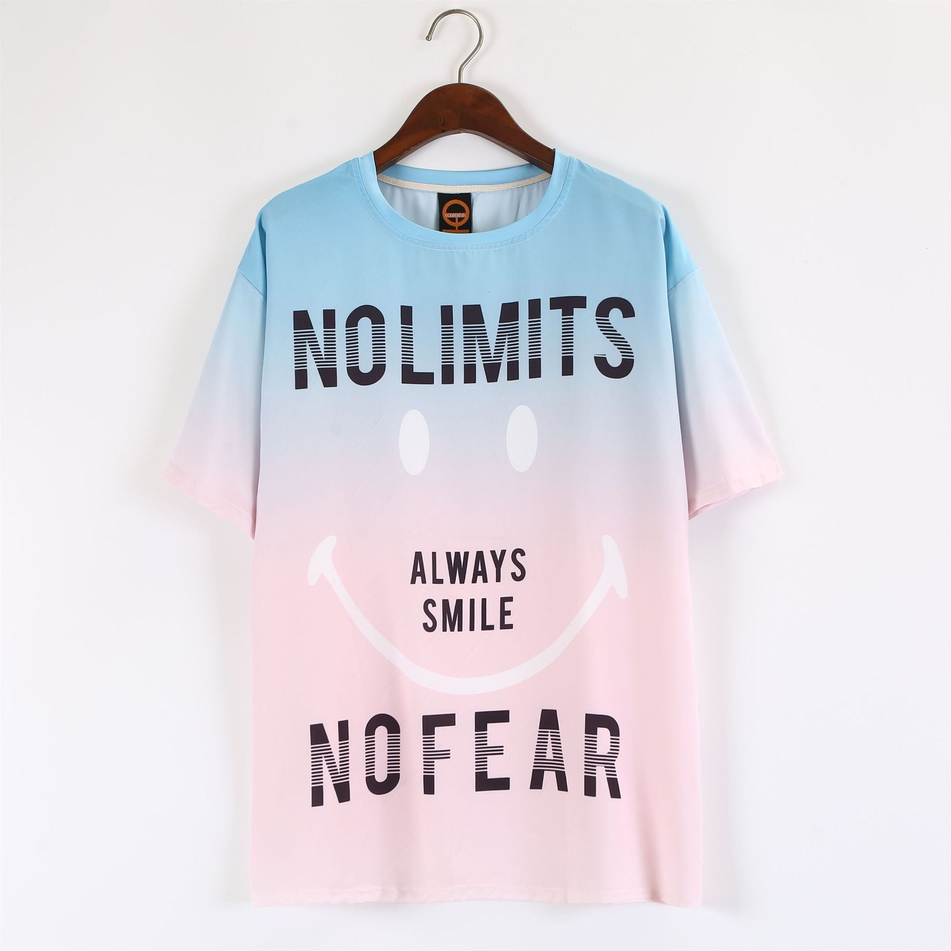 Smiley Print Men's And Women's Short-sleeved T-shirt Summer Couple Half-sleeved T-shirt Small Shirt Men's Trend - Nyaabs