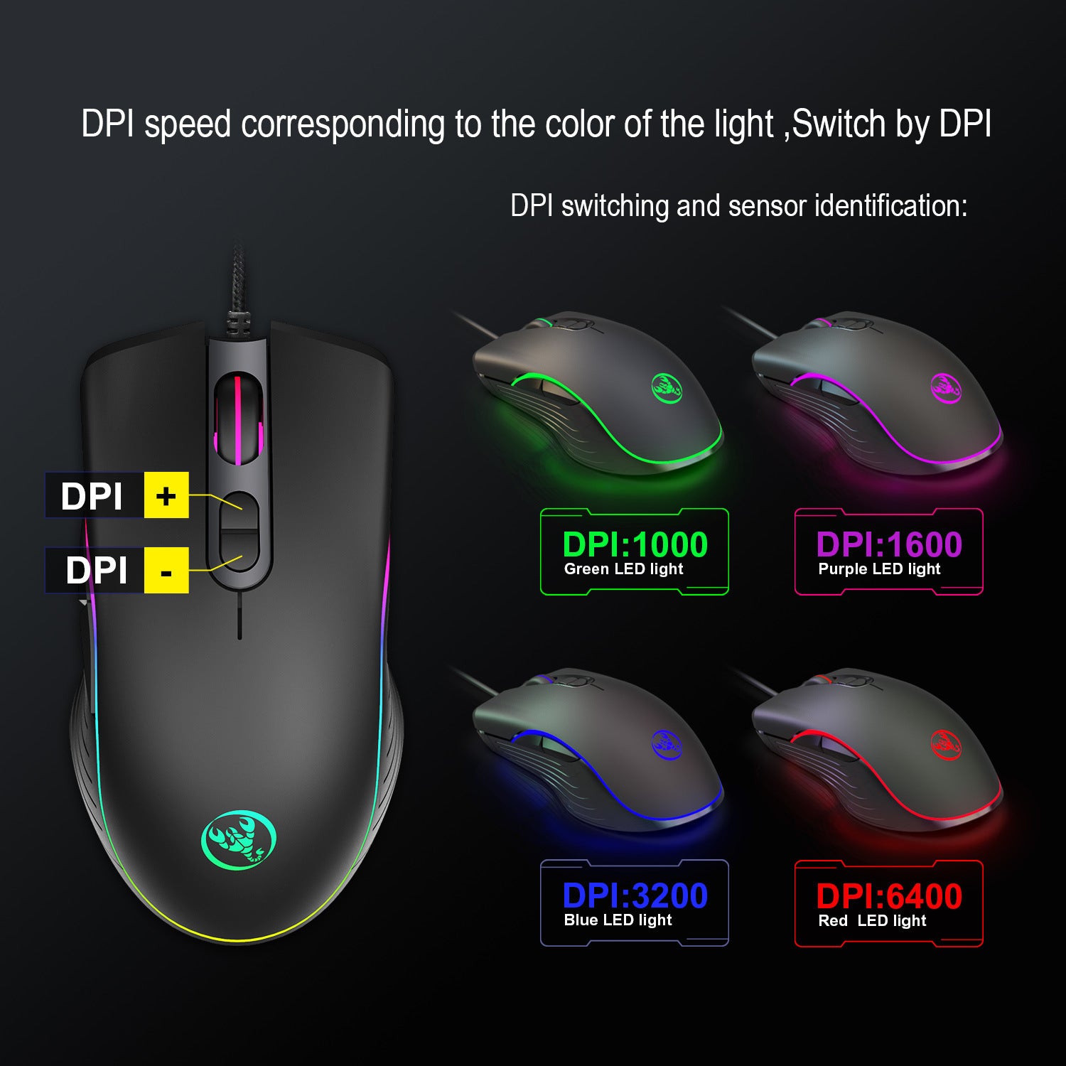 Glowing Gaming Mouse Gaming Wired Mouse - Nyaabs