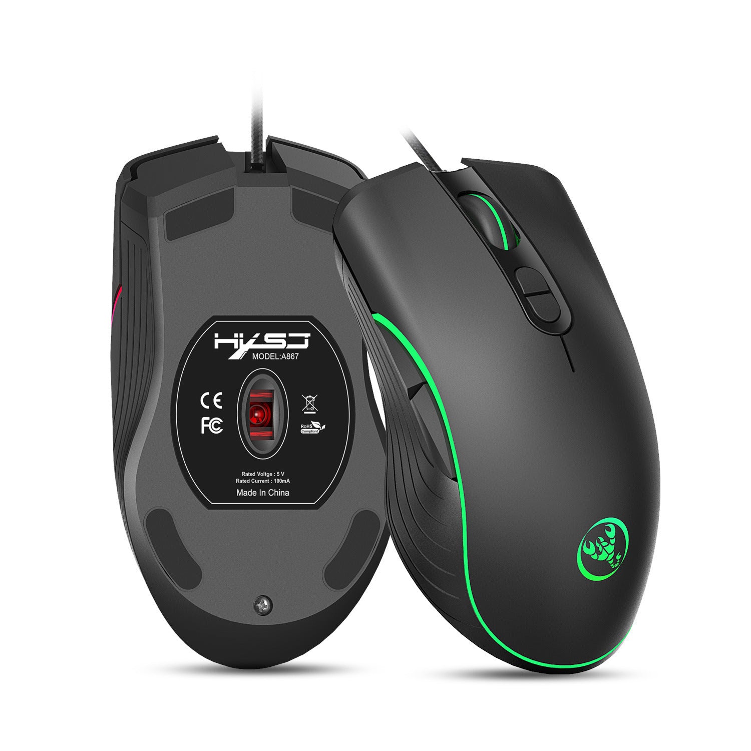 Glowing Gaming Mouse Gaming Wired Mouse - Nyaabs