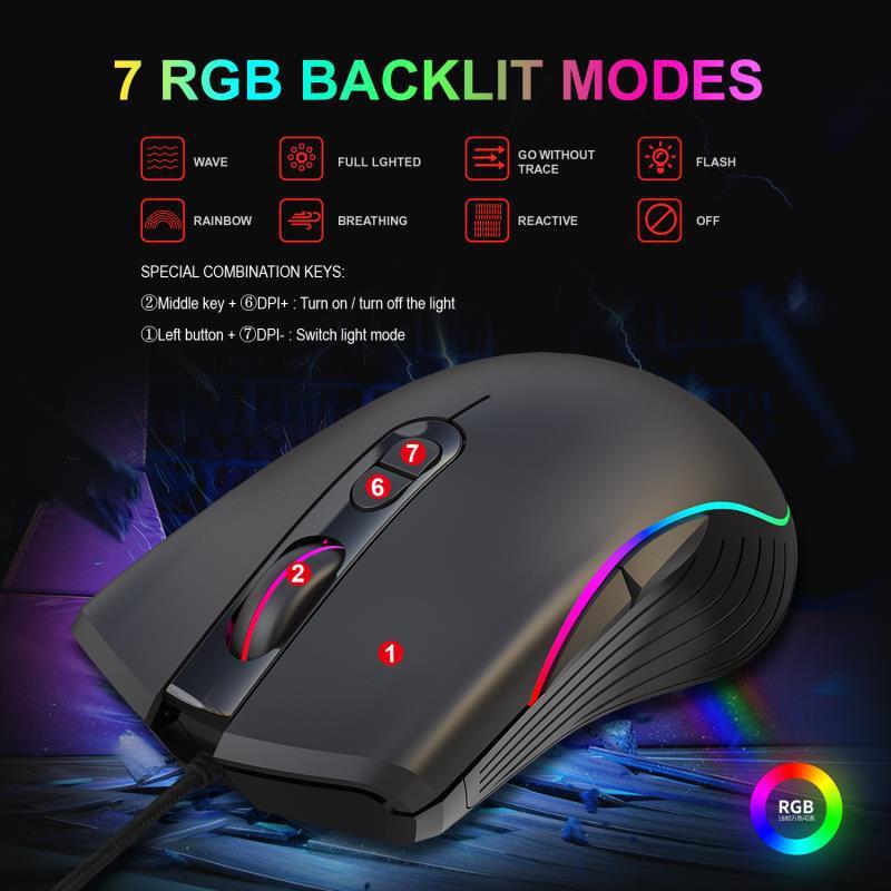 Glowing Gaming Mouse Gaming Wired Mouse - Nyaabs