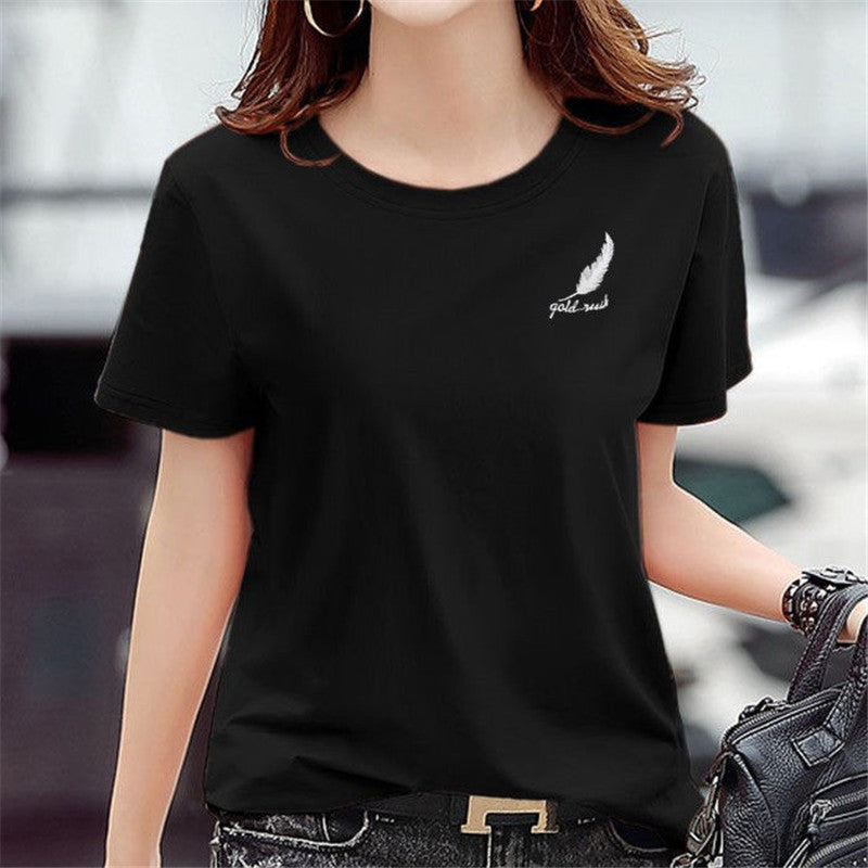 Short Sleeve T-shirt Summer Japanese Students Short T Girl Half Sleeve Base - Nyaabs